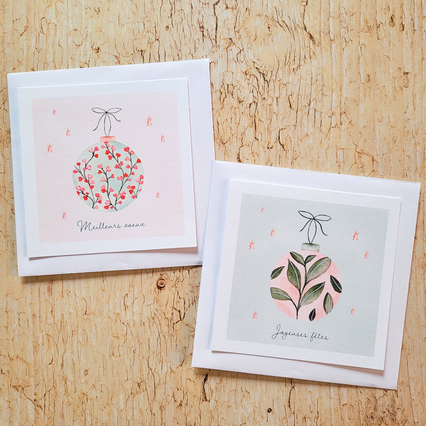 Carte de voeux "Duo", lot de 2 · Ancienne co