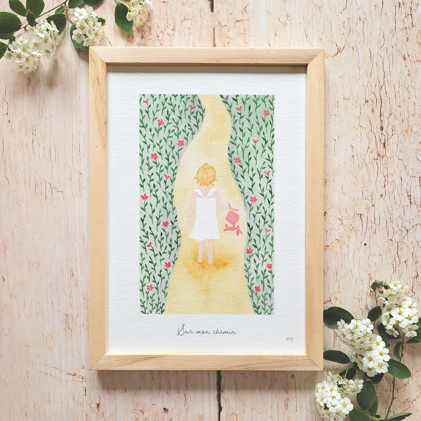 Affiche aquarelle · "Sur mon chemin"