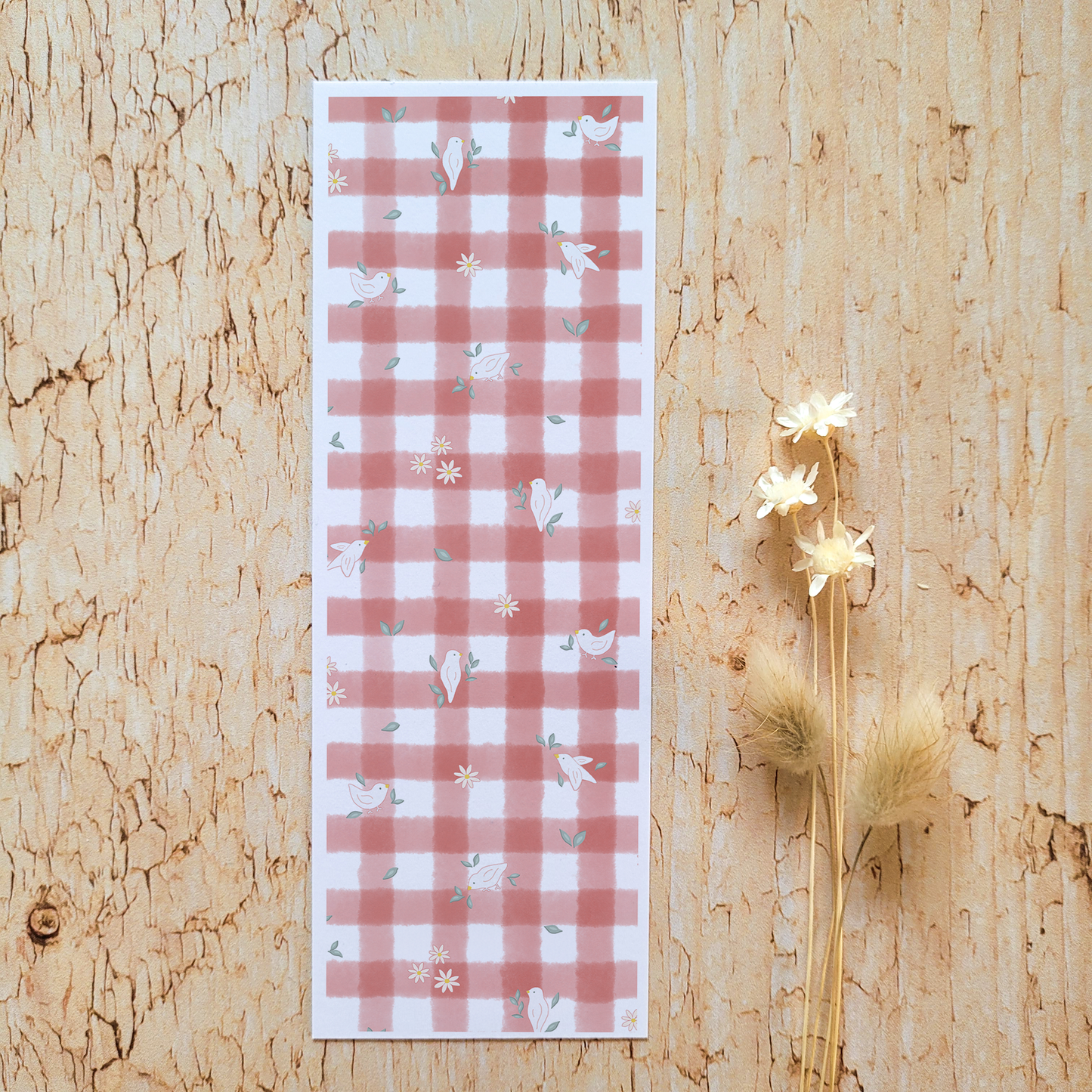Cadeau fin d'année · Bloc-notes + carte + marque-page "Vichy fleuri"