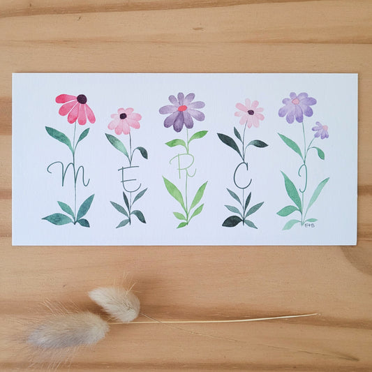 Carte de vœux · "Merci fleuri"