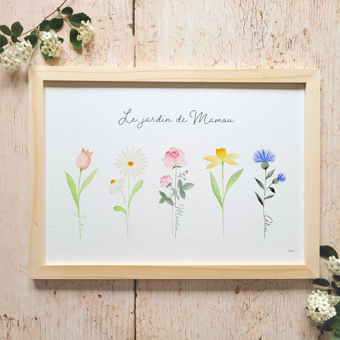 Affiche famille personnalisable · "Dans mon jardin"
