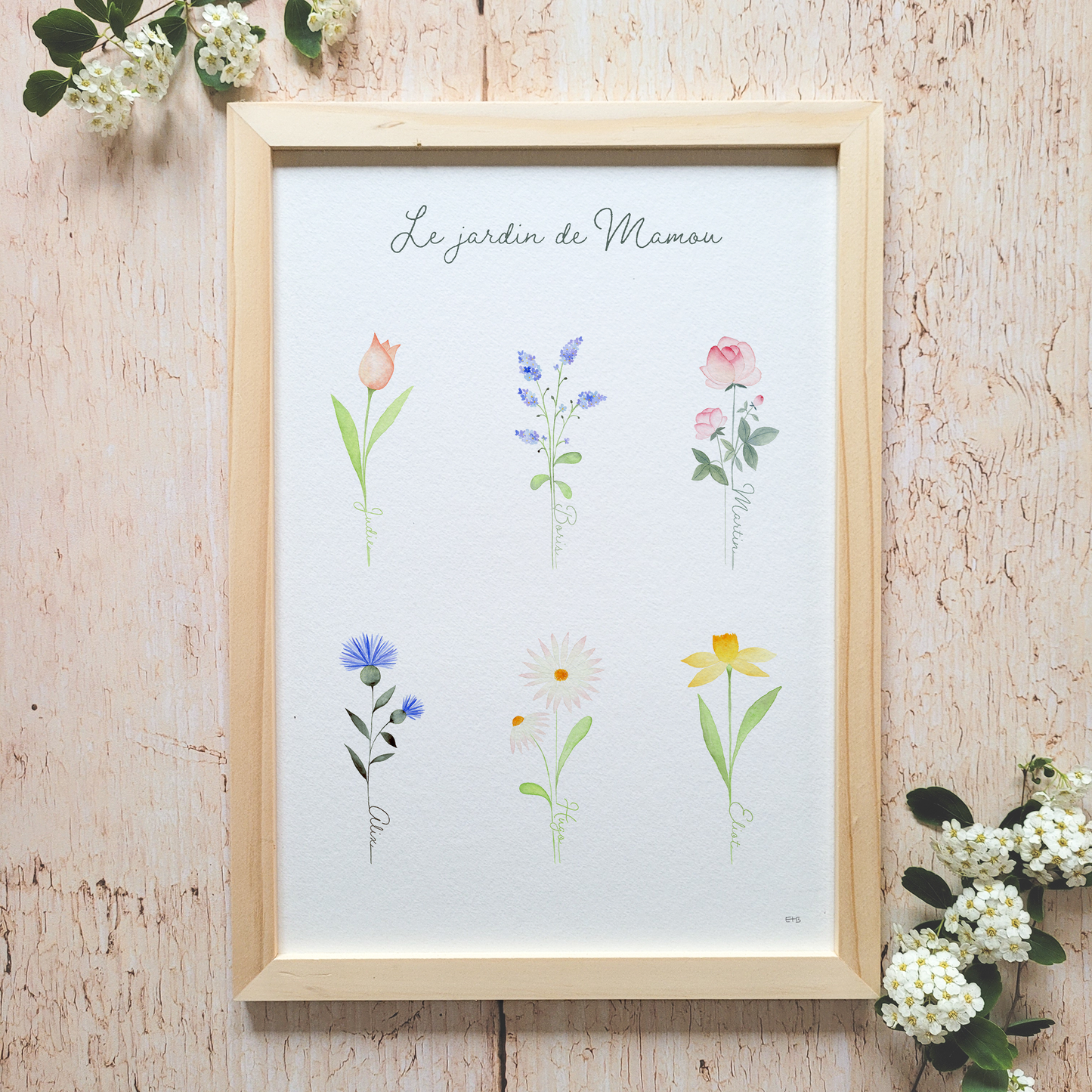 Affiche famille personnalisable · "Dans mon jardin"