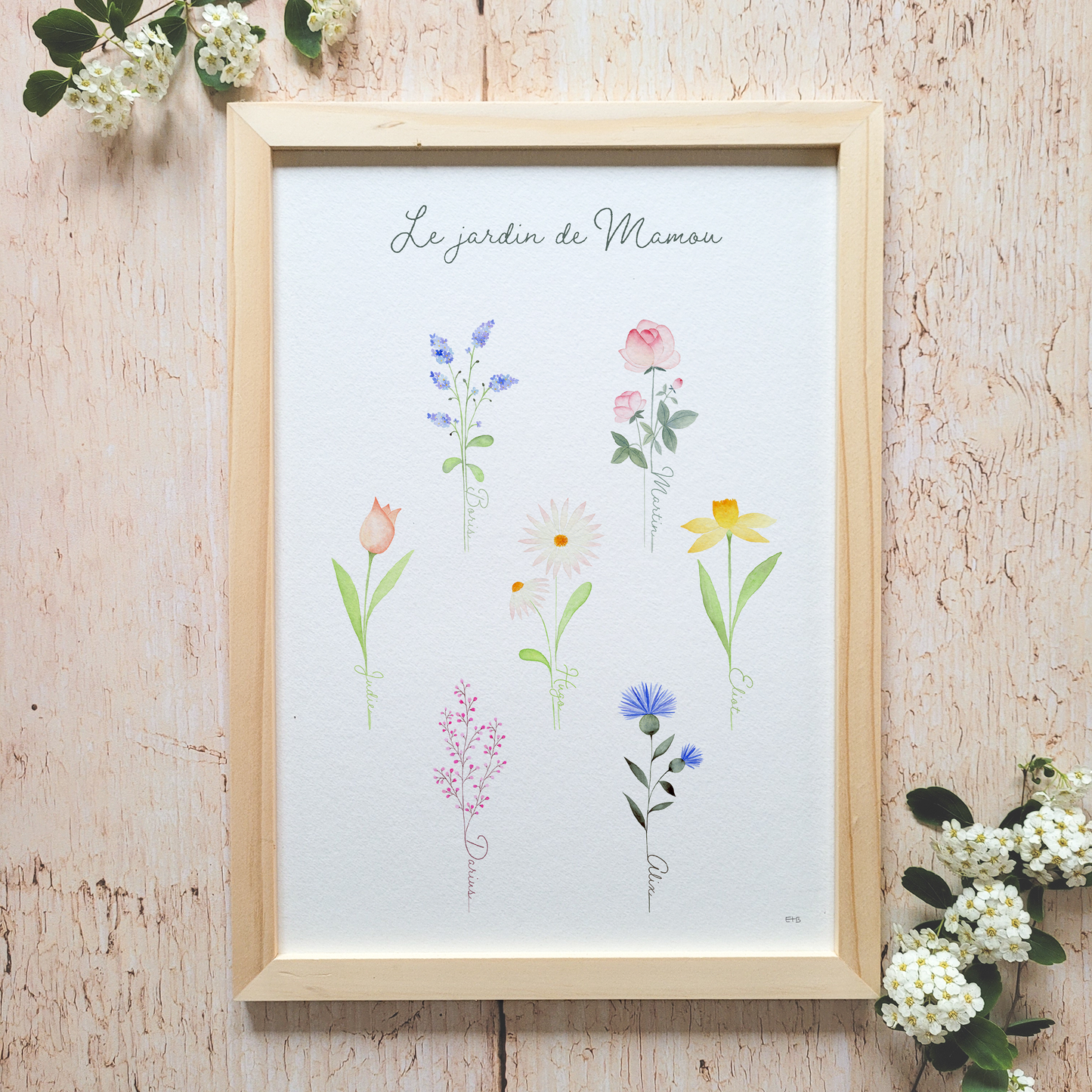 Affiche famille personnalisable · "Dans mon jardin"