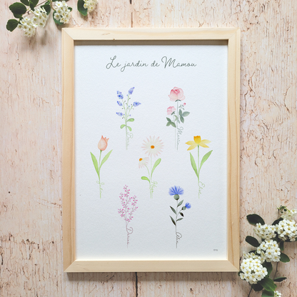 Affiche famille personnalisable · "Dans mon jardin"