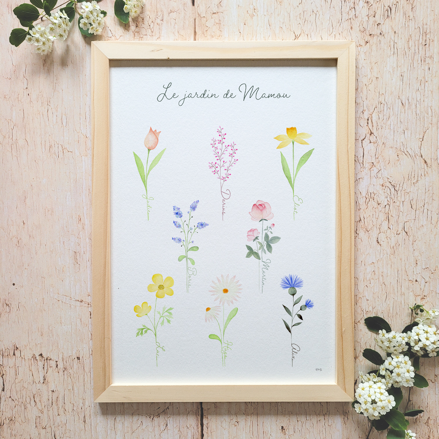 Affiche famille personnalisable · "Dans mon jardin"