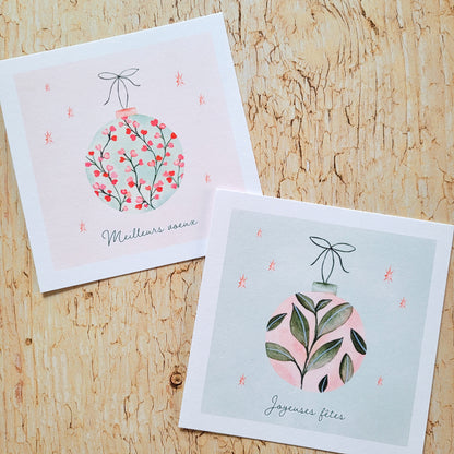 Carte de voeux "Duo", lot de 2 · Ancienne co