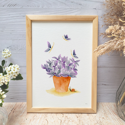 Affiche florale aquarelle · "Belle misère"