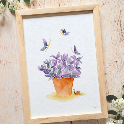 Affiche florale aquarelle · "Belle misère"