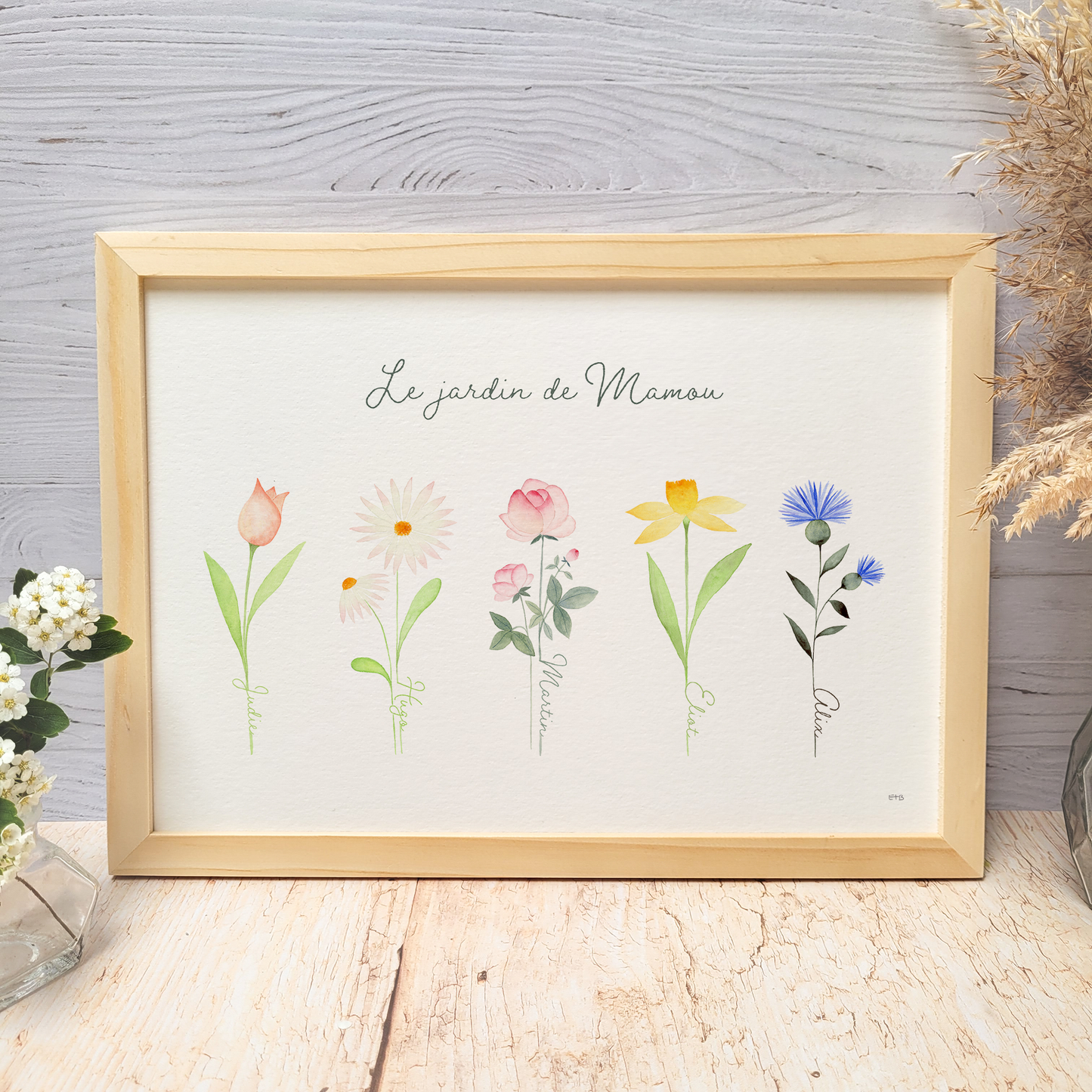 Affiche famille personnalisable · "Dans mon jardin"
