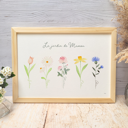 Affiche famille personnalisable · "Dans mon jardin"