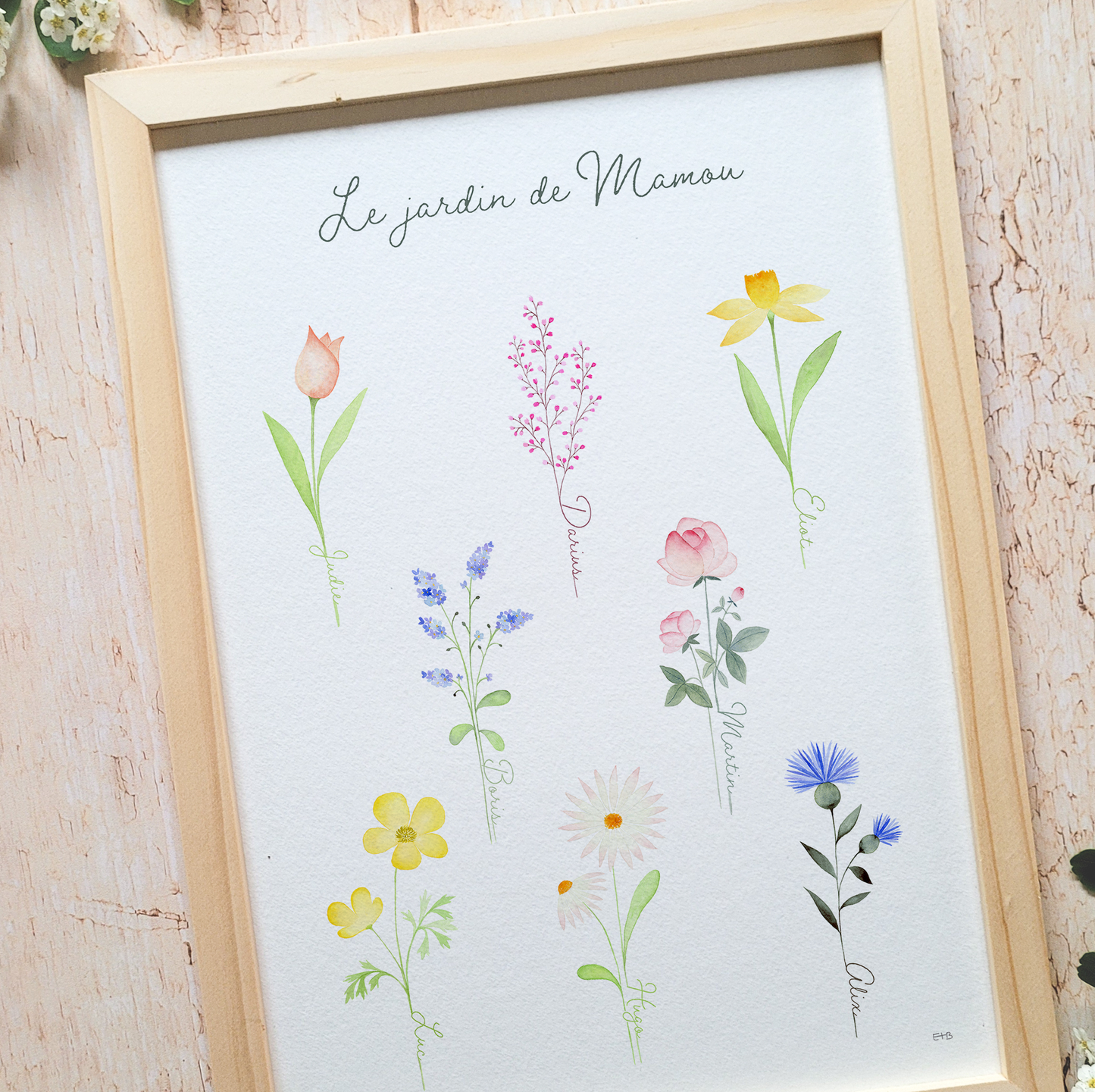 Affiche famille personnalisable · "Dans mon jardin"