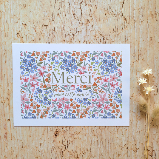 Carte de vœux · "Eclat de fleurs" · Merci pour cette année