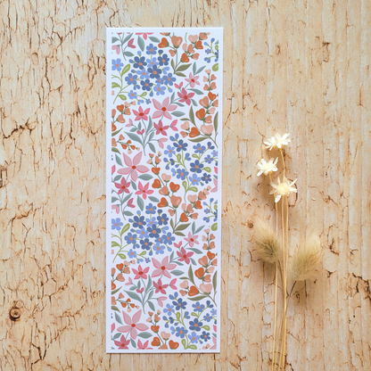Cadeau fin d'année · Bloc-notes + carte + marque-page "Eclat de fleurs"