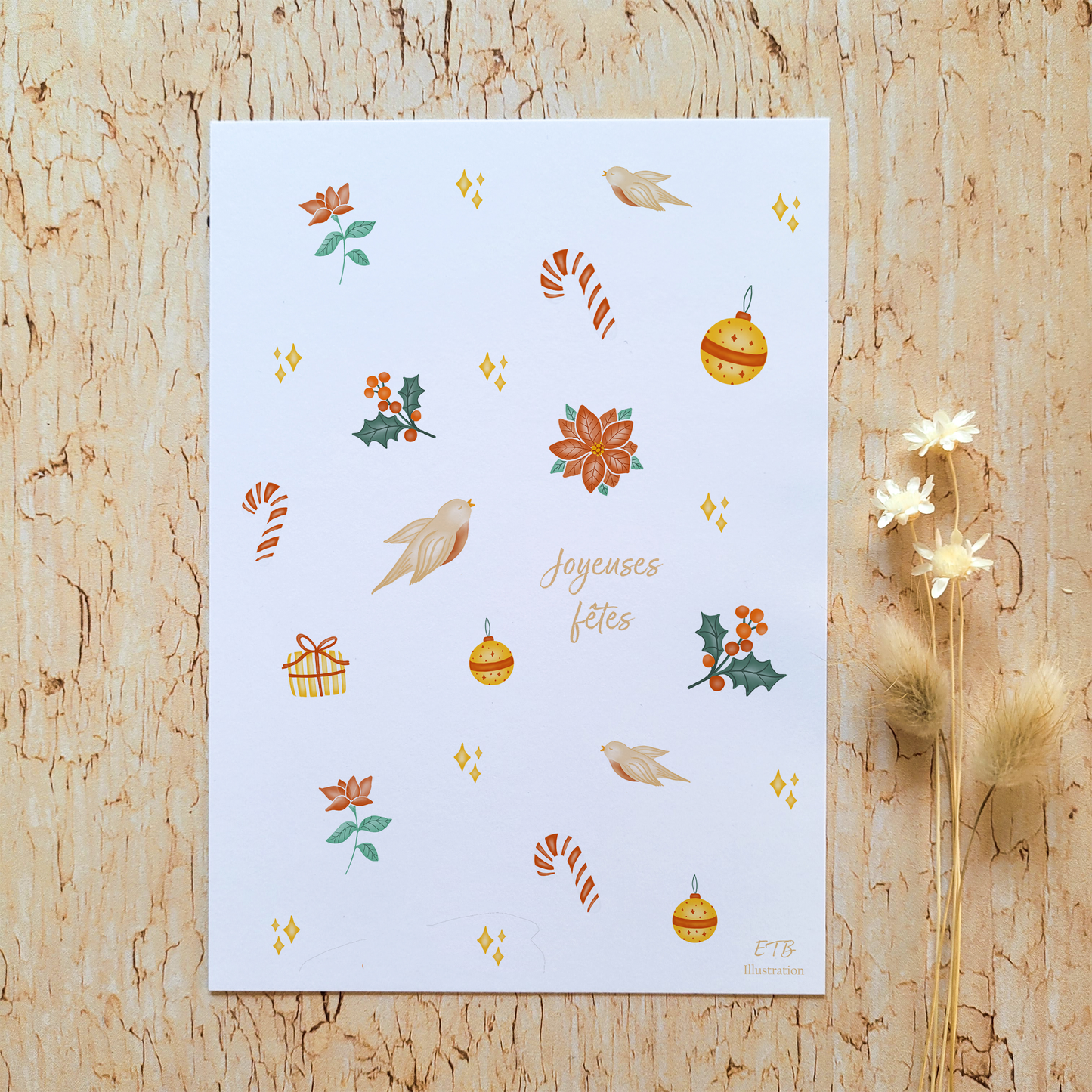 Carte de voeux noël "Joyeuses fêtes"