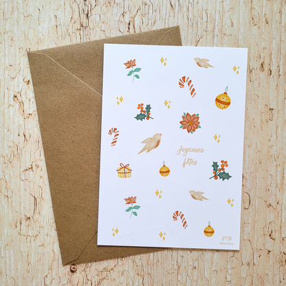 Carte de voeux noël "Joyeuses fêtes"