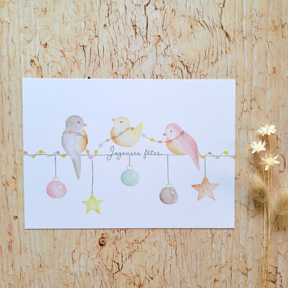 Carte de voeux "Les Oiseaux de Noël"