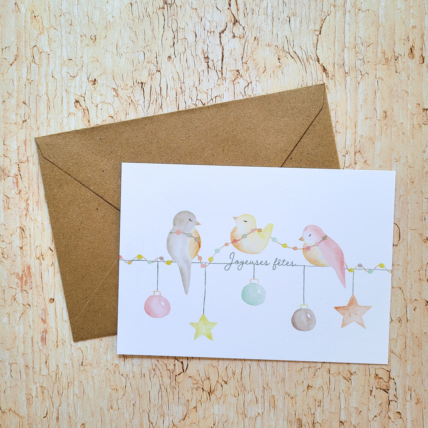 Carte de voeux "Les Oiseaux de Noël"