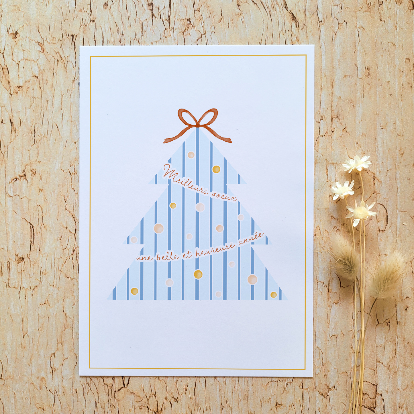 Carte de voeux sapin "Meilleurs voeux"