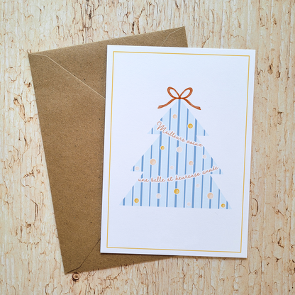 Carte de voeux sapin "Meilleurs voeux"