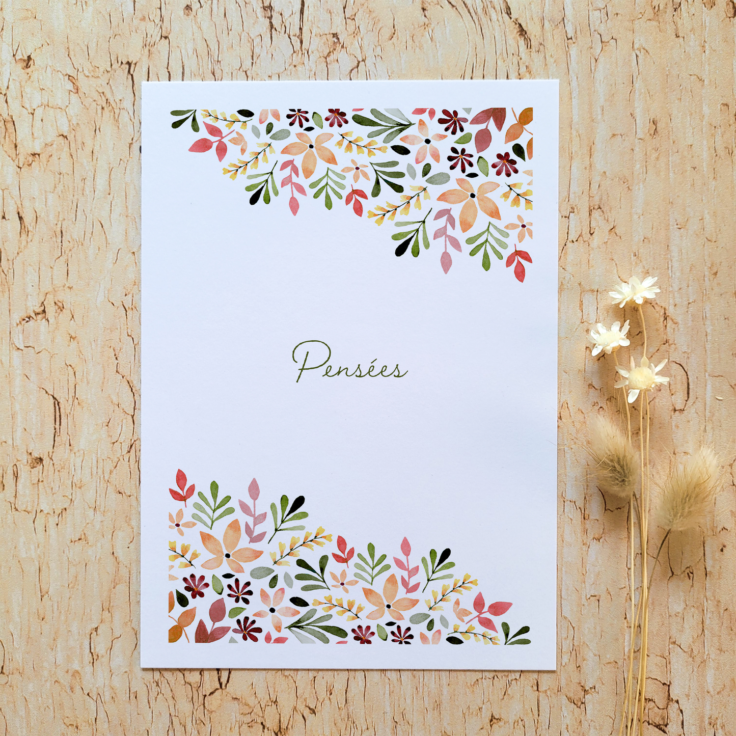 Carte de vœux · "Pensées"