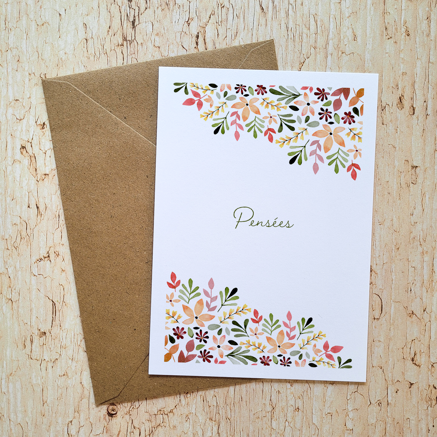 Carte de vœux · "Pensées"