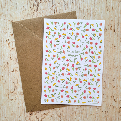 Carte de vœux · "Tulipe" · Bonne fête Maman