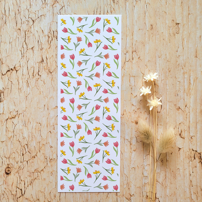 Cadeau fin d'année · Bloc-notes + carte + marque-page "Tulipe"